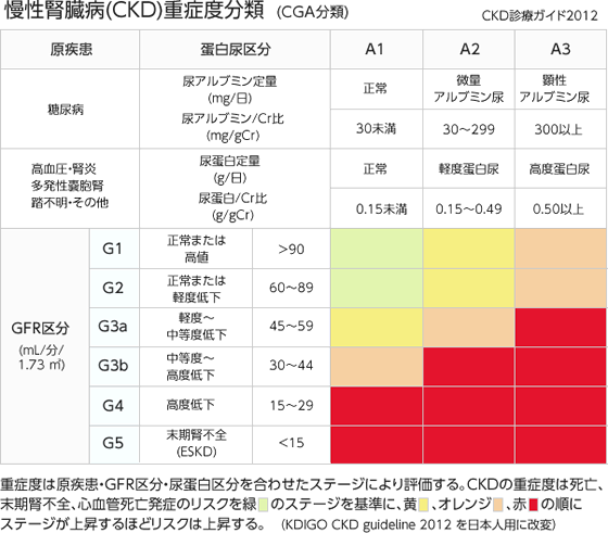 慢性腎臓病（CKD）重症度分類